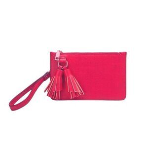 Melie Bianco Pink Crossbody 3 IN ONE Clutch Bag With Tassel & Polka Dot Lining